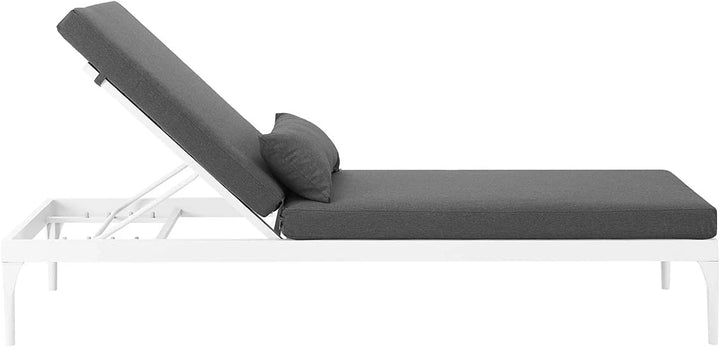 Virasat Garfield Outdoor Swimming Poolside Lounger (White + Dark Grey)