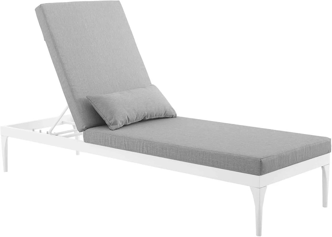 Virasat Dorian Outdoor Swimming Poolside Lounger (White + Gray) Set of 2