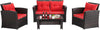 Virasat Outdoor Sofa Set 2 Seater,2 Single Seater and 1 Center Table (Black + Red)-VIRASAT FURNITURE & FURNISHING