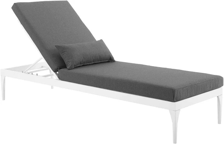 Virasat Garfield Outdoor Swimming Poolside Lounger (White + Dark Grey)