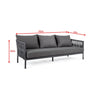 Virasat Outdoor Garden Balcony Sofa Set 3 Seater and 2 Single Seater With 1 Center Table Set, Braid & Rope (Dark Grey)-VIRASAT FURNITURE & FURNISHING