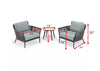 Virasat Outdoor Patio Seating Set 2 Chairs and 1 Table Set (Grey) Braided & Rope-VIRASAT FURNITURE & FURNISHING