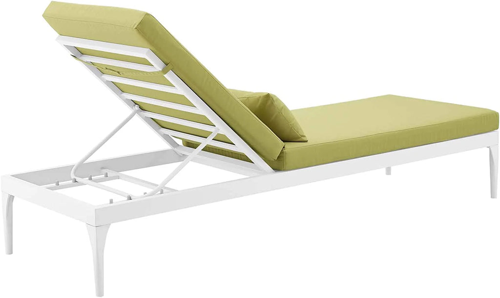 Virasat Outdoor Swimming Poolside Lounger White Green-VIRASAT FURNITURE & FURNISHING