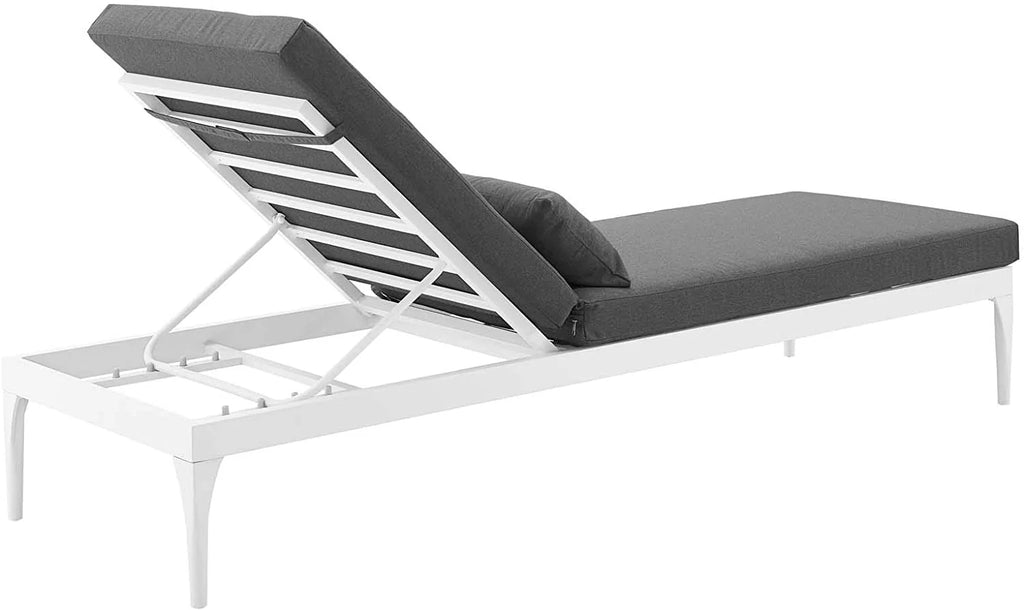 Virasat Outdoor Swimming Poolside Lounger White Dark Grey-VIRASAT FURNITURE & FURNISHING