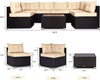 Virasat Outdoor Sofa Set 4 Seater, 2 Single seater and 1 Center Table (Black + Tan)-VIRASAT FURNITURE & FURNISHING