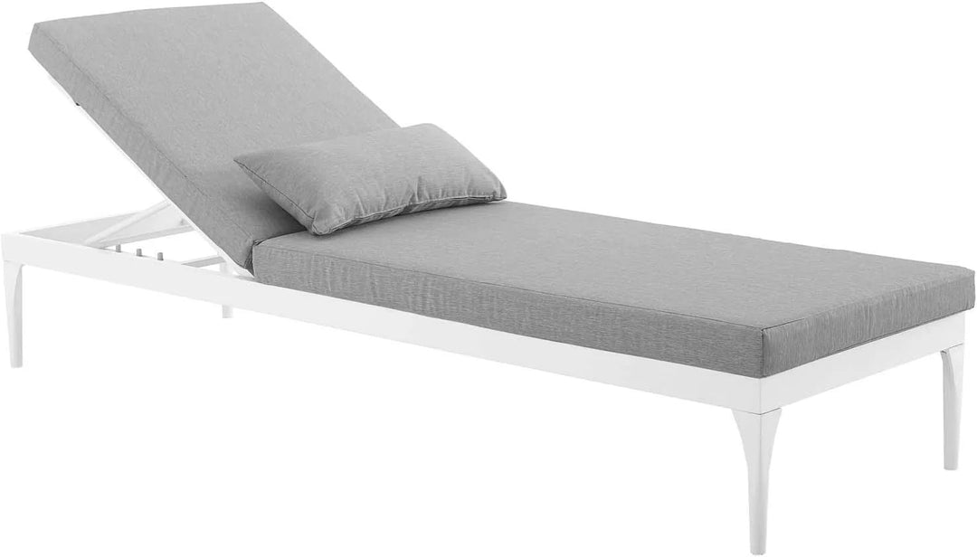 Virasat Dorian Outdoor Swimming Poolside Lounger (White + Gray) Set of 2