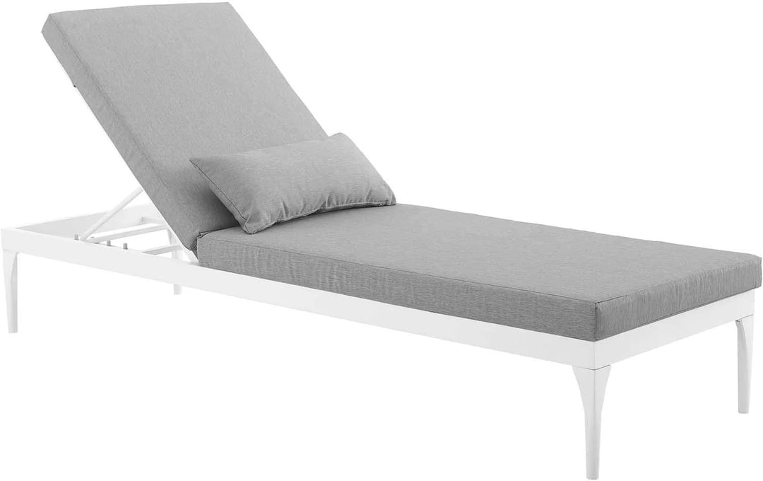 Virasat Dorian Outdoor Swimming Poolside Lounger (White + Gray) Set of 2