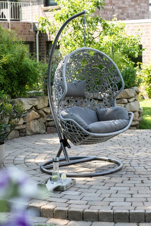 Virasat Single Seater Hanging Swing With Stand For Balcony , Garden (Brown) Braided & Rope-VIRASAT FURNITURE & FURNISHING