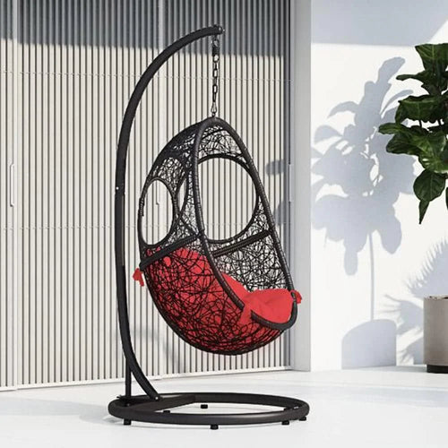 Virasat Single Seater Hanging Swing With Stand For Balcony, Garden Swing-VIRASAT FURNITURE & FURNISHING