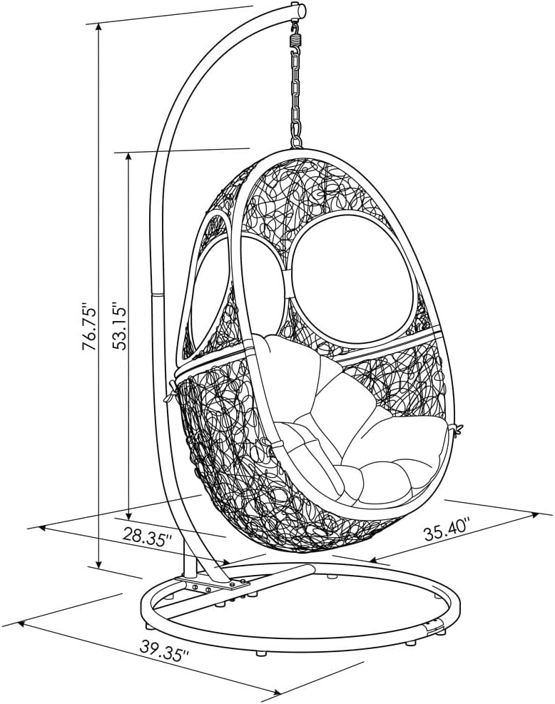 Virasat Single Seater Hanging Swing With Stand For Balcony, Garden Swing-VIRASAT FURNITURE & FURNISHING