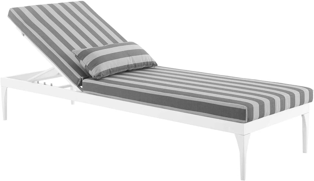 Virasat Hattie Outdoor Swimming Poolside Lounger (White + Grey ) Set of 2