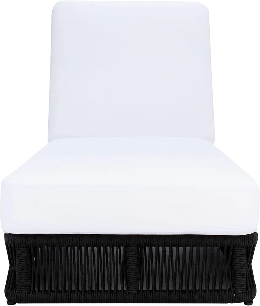 Virasat Outdoor Swimming Poolside Lounger (Black) Braided & Rope-VIRASAT FURNITURE & FURNISHING
