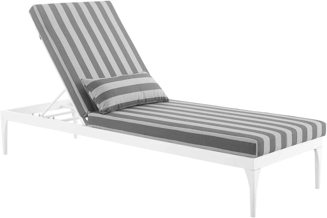 Virasat Hattie Outdoor Swimming Poolside Lounger (White + Grey ) Set of 2