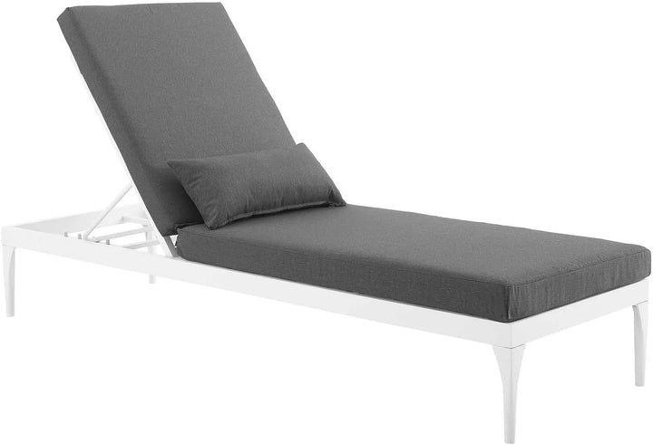 Virasat Garfield Outdoor Swimming Poolside Lounger (White + Dark Grey)