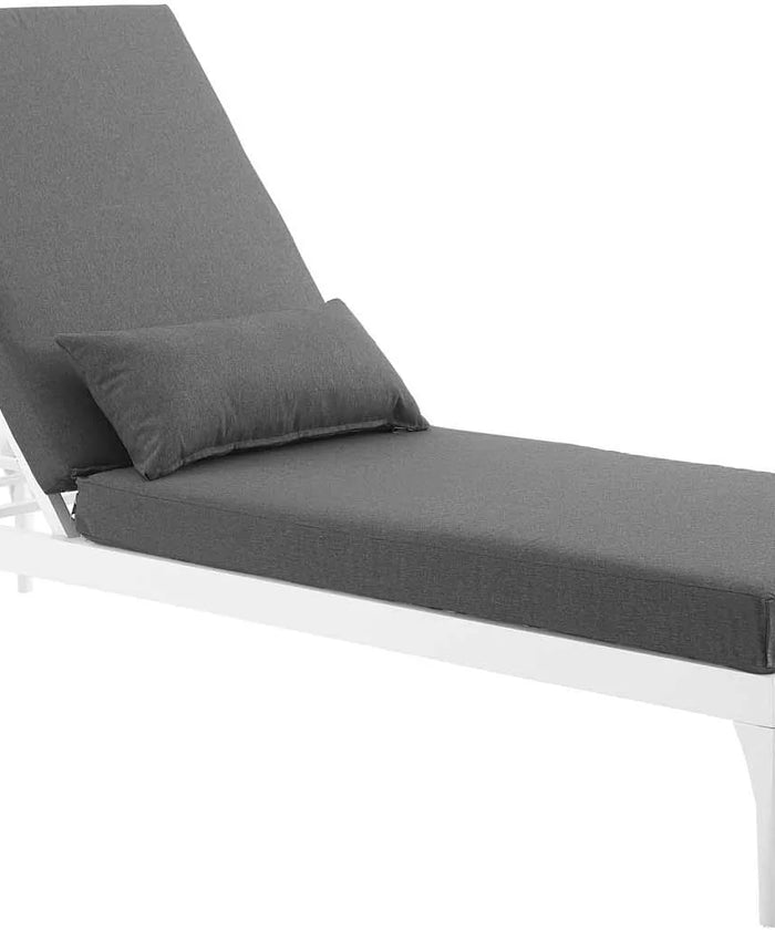 Virasat Outdoor Swimming Poolside Lounger White Dark Grey-VIRASAT FURNITURE & FURNISHING
