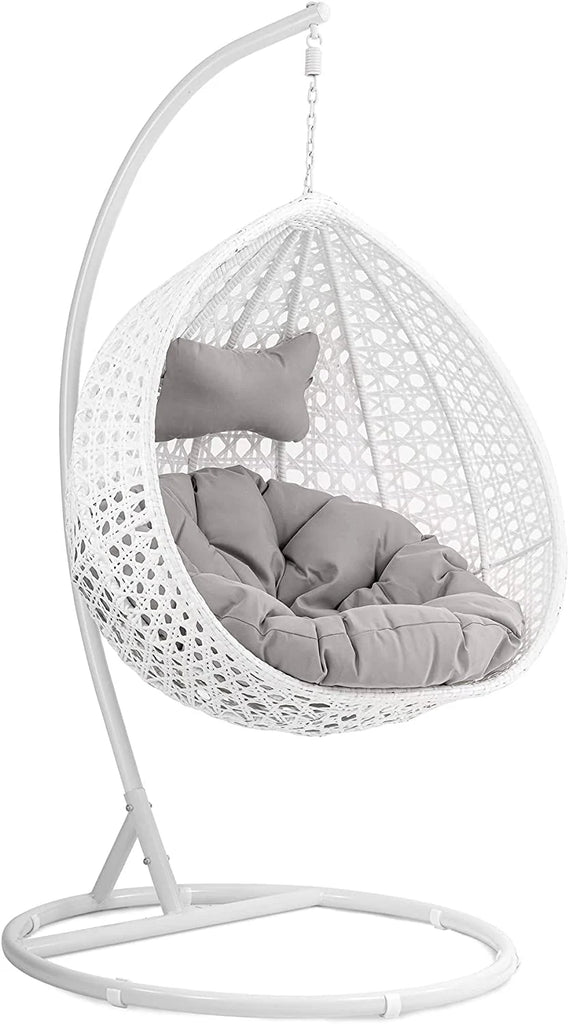Virasat Single Seater Hanging Swing With Stand For Balcony, Garden-VIRASAT FURNITURE & FURNISHING