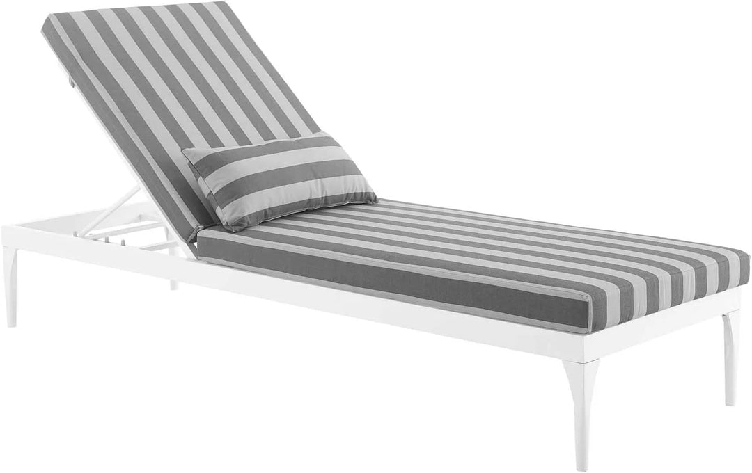 Virasat Hattie Outdoor Swimming Poolside Lounger (White + Grey ) Set of 2