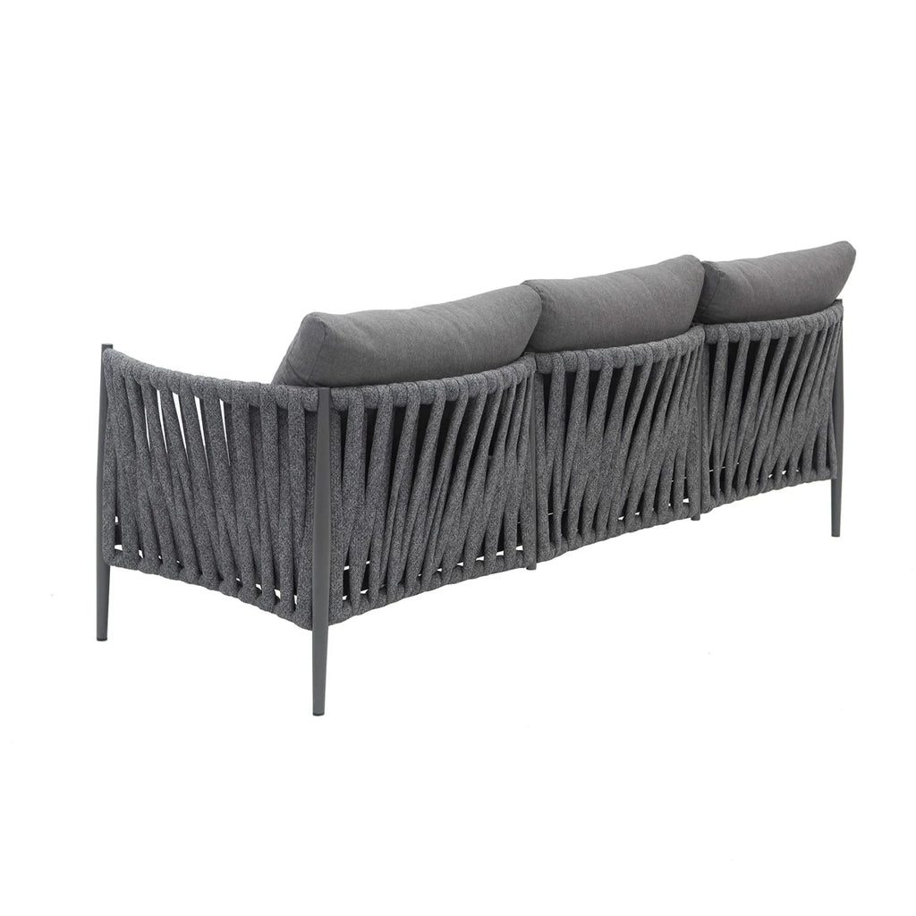 Virasat Outdoor Garden Balcony Sofa Set 3 Seater, 2 Single Seater and 1 Table Set Braid & Rope (Dark Grey)-VIRASAT FURNITURE & FURNISHING