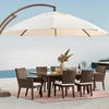 Virasat Outdoor Patio Dining Set 6 Chairs and 1 Table (Dark Brown)-VIRASAT FURNITURE & FURNISHING