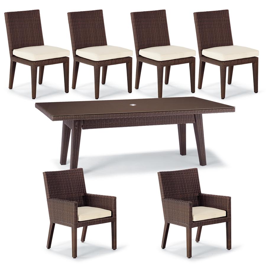 Virasat Outdoor Patio Dining Set 6 Chairs and 1 Table (Dark Brown)-VIRASAT FURNITURE & FURNISHING