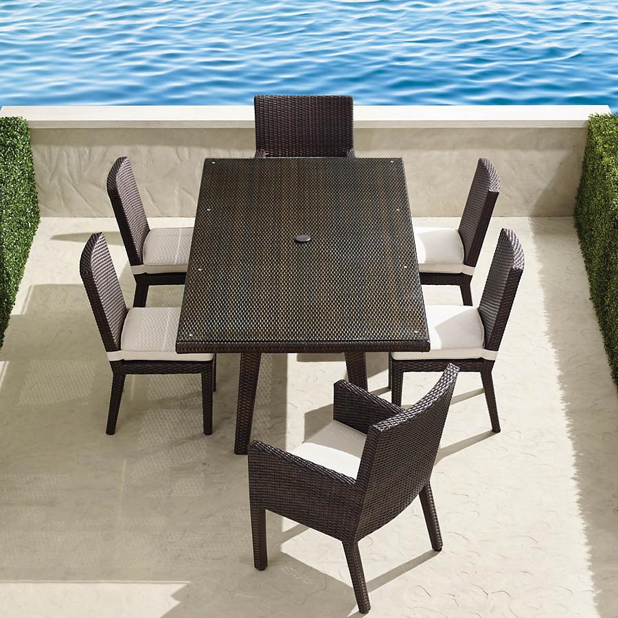 Virasat Noelia Outdoor Patio Dining Set 6 Chairs and 1 Table (Dark Brown)