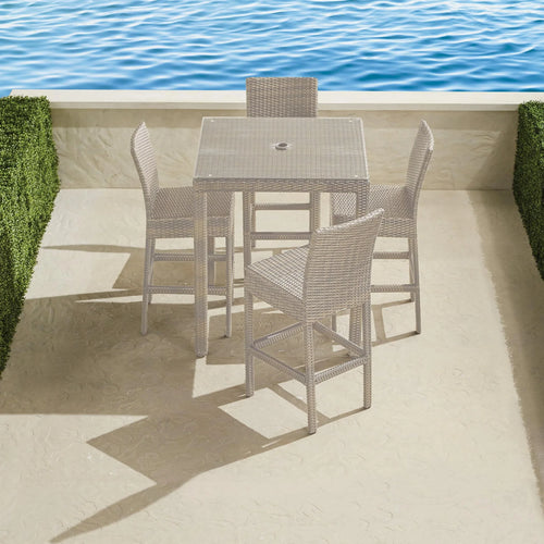 Virasat Outdoor Patio Bar Sets 4 Chairs and 1 Table (Pearl White)-VIRASAT FURNITURE & FURNISHING