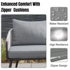VIRASAT FURNITURE 6 SEATER L-SHAPE OUTDOOR ROPE CONVERSATION SOFA SET (GREY)