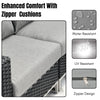 VIRASAT FURNITURE L-SHAPE OUTDOOR RATTAN WICKER SOFA SET 7-SEATER