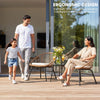VIRASAT FURNITURE Outdoor Wicker 3-Piece Patio Set (Beige & White)