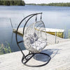 Virasat Double Seater Hanging Swing With Stand Silver-VIRASAT FURNITURE & FURNISHING