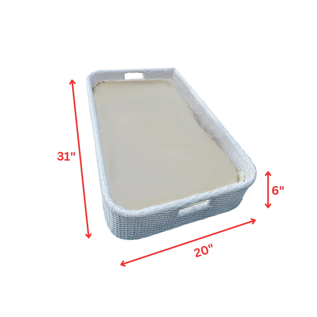 Virasat Luxury Floating Serving Tray For Swimming Pool - White (Rectangle)-VIRASAT FURNITURE & FURNISHING