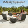 VIRASAT FURNITURE Outdoor Rope 3-Piece Patio Sofa Set (Grey & Off-White)