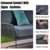VIRASAT FURNITURE L-SHAPE OUTDOOR ROPE SOFA SET 6-SEATER WITH CENTER TABLE (GREY)
