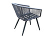 Virasat Outdoor Patio Seating Set 2 Chairs and 1 Table Set (Grey) Braided & Rope-VIRASAT FURNITURE & FURNISHING