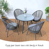 Virasat Outdoor Patio Seating Set 4 Chairs and 1 Table Set (Grey)-VIRASAT FURNITURE & FURNISHING
