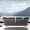 VIRASAT FURNITURE OUTDOOR ROPE SOFA SET 6-SEATER WITH OTTOMAN & CENTER TABLE (GREY) - GARDEN & BALCONY BRAIDED SET