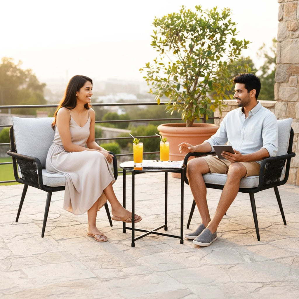 VIRASAT FURNITURE 3-Piece Rope Patio Set – Perfect for Outdoor Entertaining