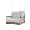 Virasat Single Seater Hanging Swing Without Stand For Balcony, Garden Swing (White + Tan) Braided & Rope-VIRASAT FURNITURE & FURNISHING
