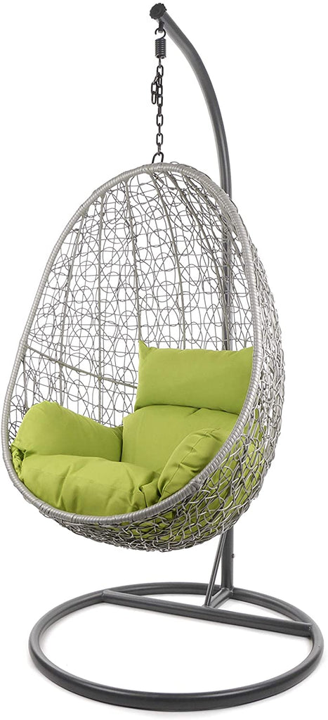 Virasat Single Seater Hanging Swing With Stand For Balcony , Garden Swing (Dark Grey)-VIRASAT FURNITURE & FURNISHING