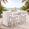 Virasat Outdoor Bar Sets 6 Chairs and 1 Table Patio Bar Set (White)