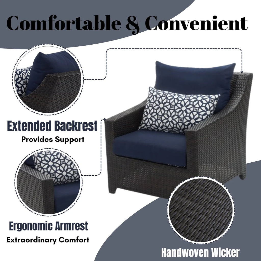 VIRASAT FURNITURE 3-Piece Outdoor Rattan Wicker Patio Set
