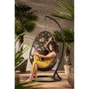 Virasat Single Seater Hanging Swing With Stand For Balcony, Garden Swing (Dark Brown)-VIRASAT FURNITURE & FURNISHING