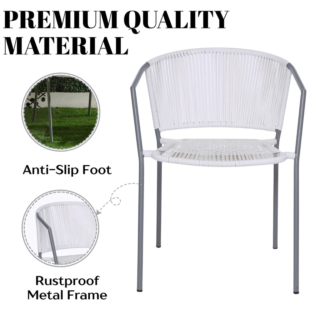 VIRASAT FURNITURE 3-Piece Outdoor White Wicker Patio Set