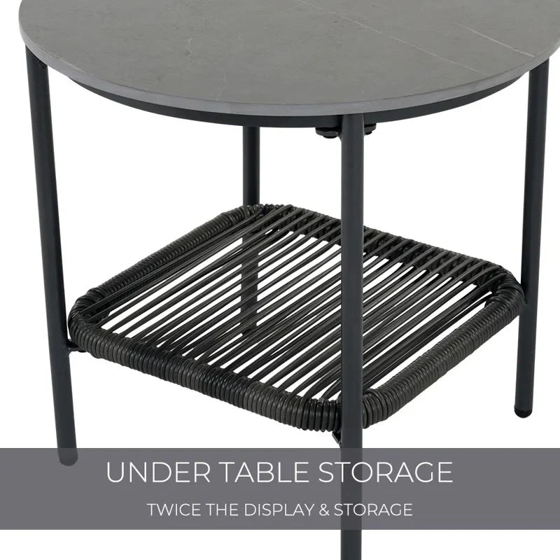 Virasat Outdoor Patio Seating Set 2 Chairs and 1 Table Set (Dark Grey)-VIRASAT FURNITURE & FURNISHING