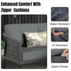 VIRASAT FURNITURE 4 SEATER L-SHAPE OUTDOOR PATIO SOFA SET WITH THICK CUSHIONS & SIDE TABLE (GREY)