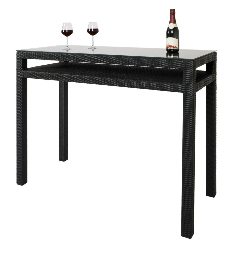 Virasat Outdoor Patio Bar Sets 2 Chairs and 1 Table Black-VIRASAT FURNITURE & FURNISHING