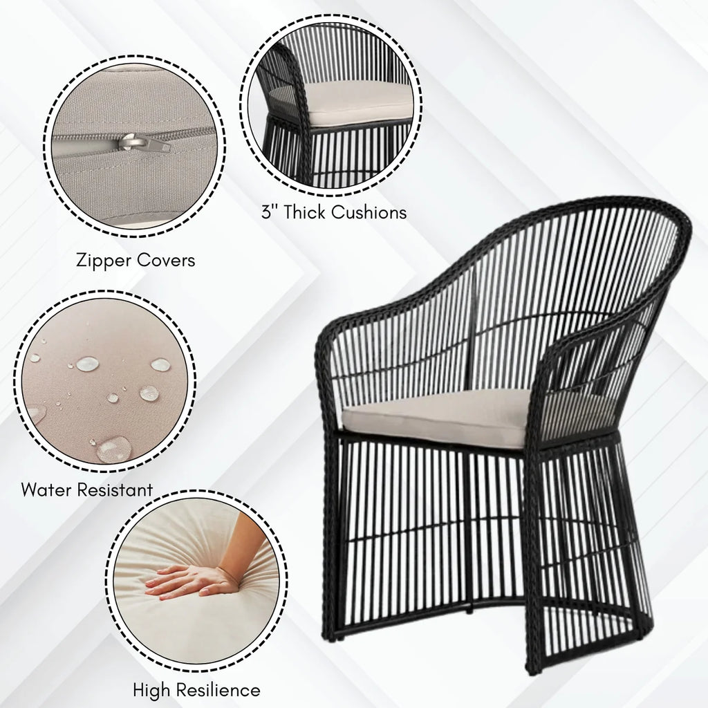 VIRASAT FURNITURE 3-Piece Outdoor Rattan Wicker Patio Set