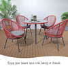 Virasat Patio Seating Set 4 Chairs and 1 Table Set (Light Red)-VIRASAT FURNITURE & FURNISHING