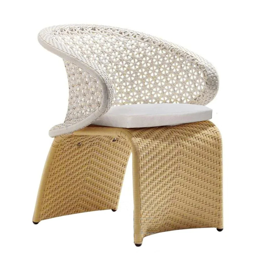 Virasat Outdoor Patio Seating Set 6 Chairs and 1 Table Set (Tan + White)-VIRASAT FURNITURE & FURNISHING