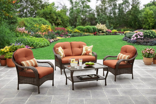 Virasat Outdoor Sofa Set 2 Seater, 2 Single Seater and 1 Center Table (Dark Brown)-VIRASAT FURNITURE & FURNISHING